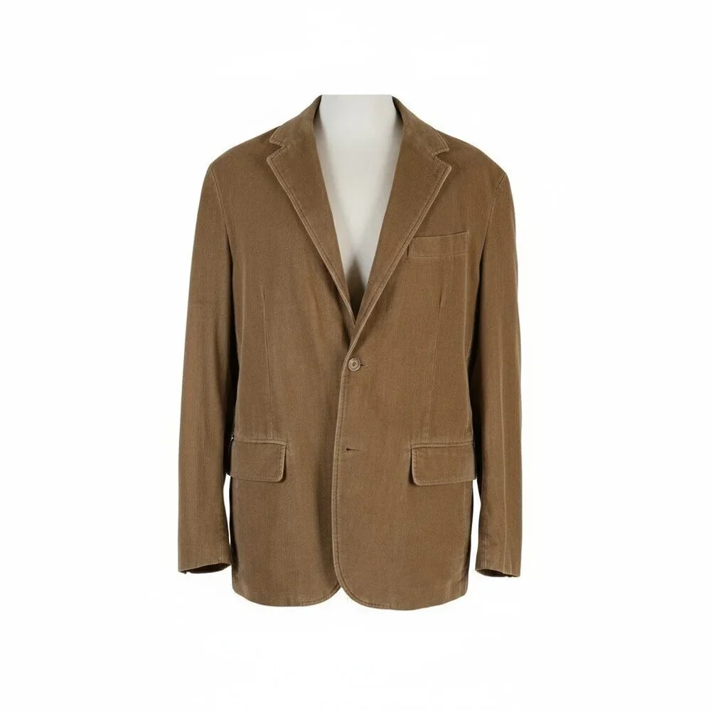 J.Crew Tan/Brown Corduroy Blazer – Men’s Size L, 2‑Button Classic Sport Coat